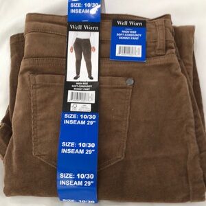 Well Worn Brown Corduroy Skinny Pants